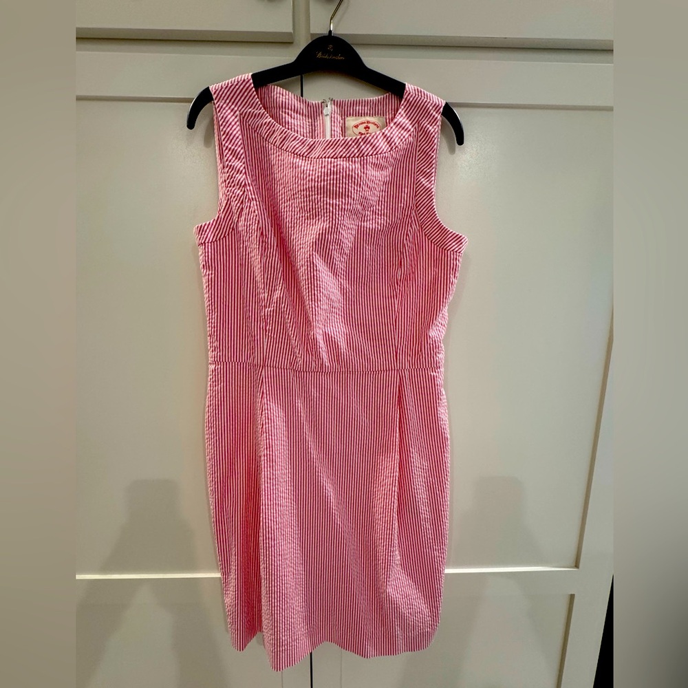 Brooks Brothers Red Fleece seersucker pink dress